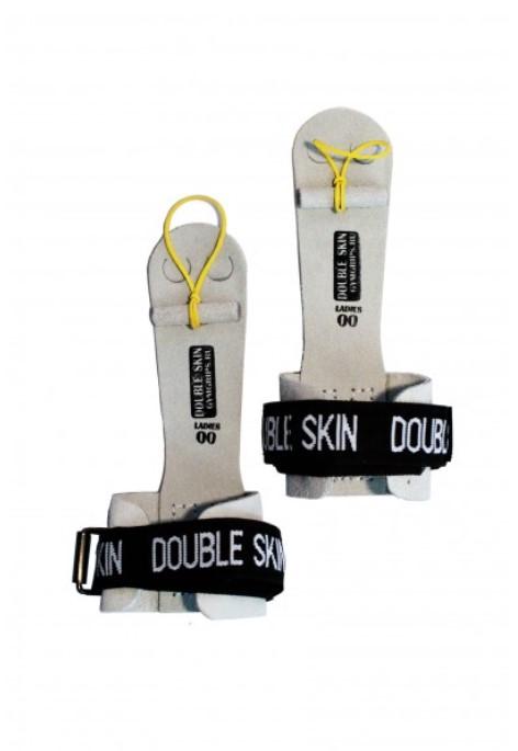 Накладки женские для брусьев с липучкой Double Skin 0501 кожаный валик бежевые