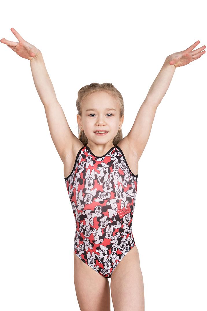 Купальник женский для спортивной гимнастики GK Sport RGK 0200-4 Минни Маус без рукава