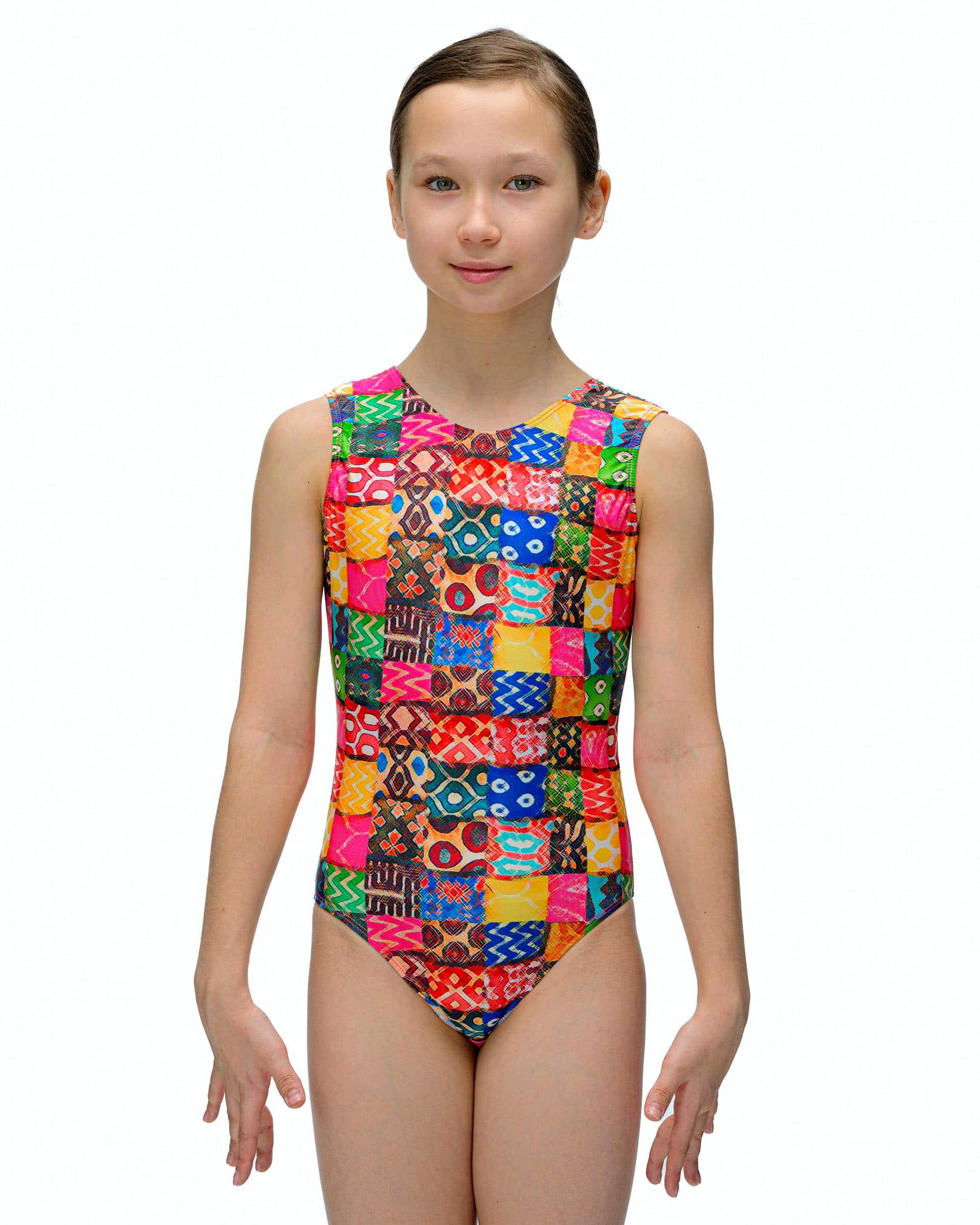 Купальник женский для спортивной гимнастики GK Sport 0139 Пикассо без рукава