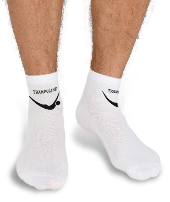 Носки для батута белые с черным Trampoline 0002