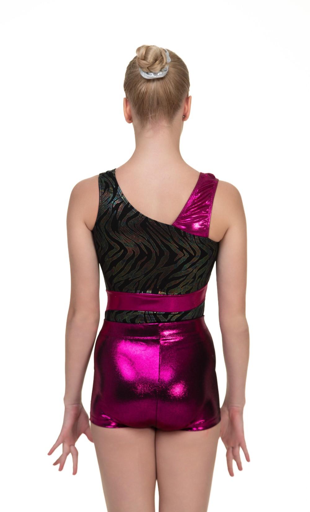 Шорты женские для спортивной гимнастики GK Sport 6247 вишневые с логотипом из страз