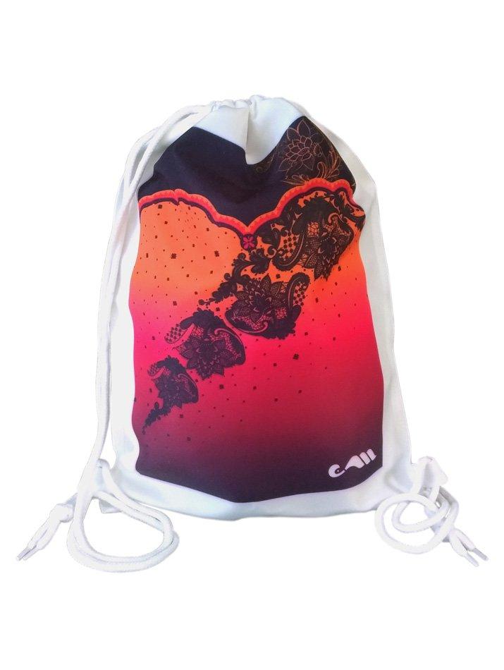 Сумка-мешок Christian Moreau Sac Ficelle Meridian белая с красным рисунком