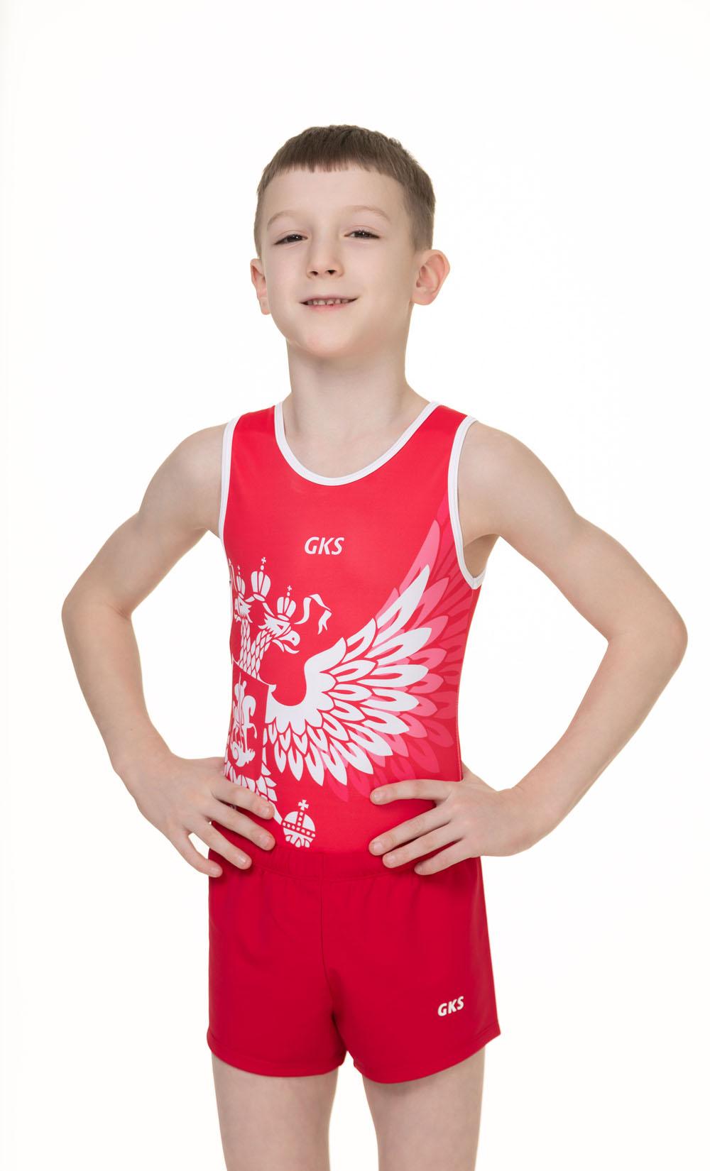 Купальник мужской для спортивной гимнастики GK Sport GK Sport 0201-3 Красный без рукава