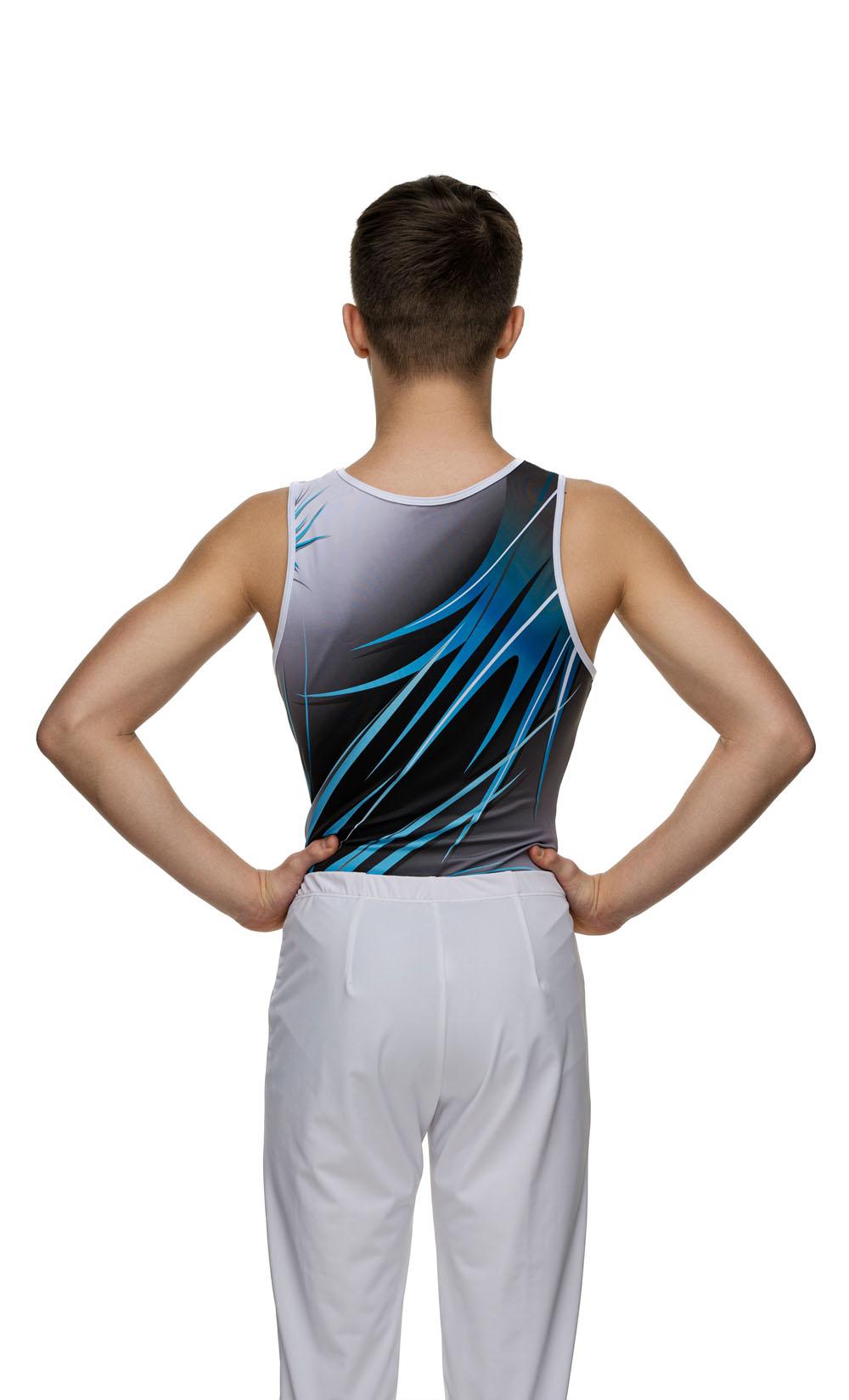 Купальник мужской для спортивной гимнастики GK Sport 202-51 черный с белым