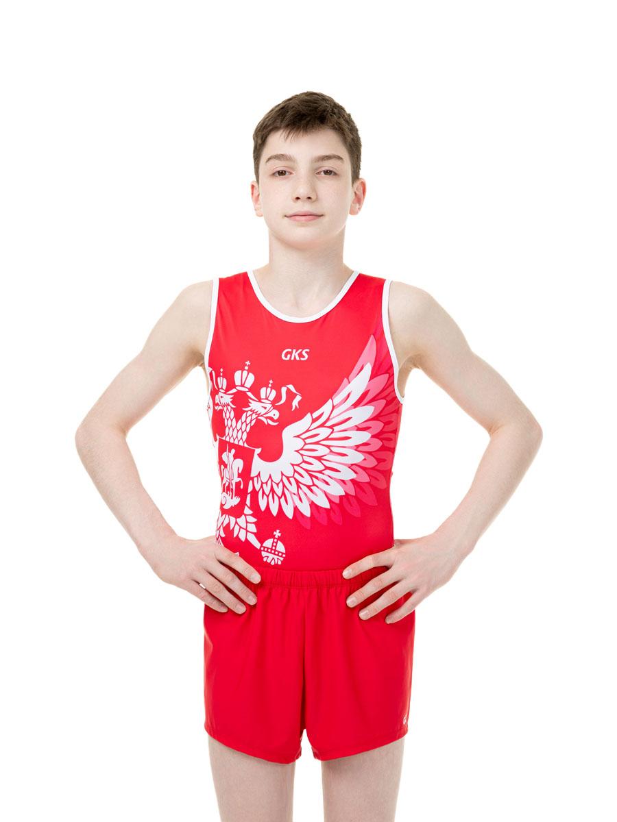 Купальник мужской для спортивной гимнастики GK Sport GK Sport 0201-3 Красный без рукава