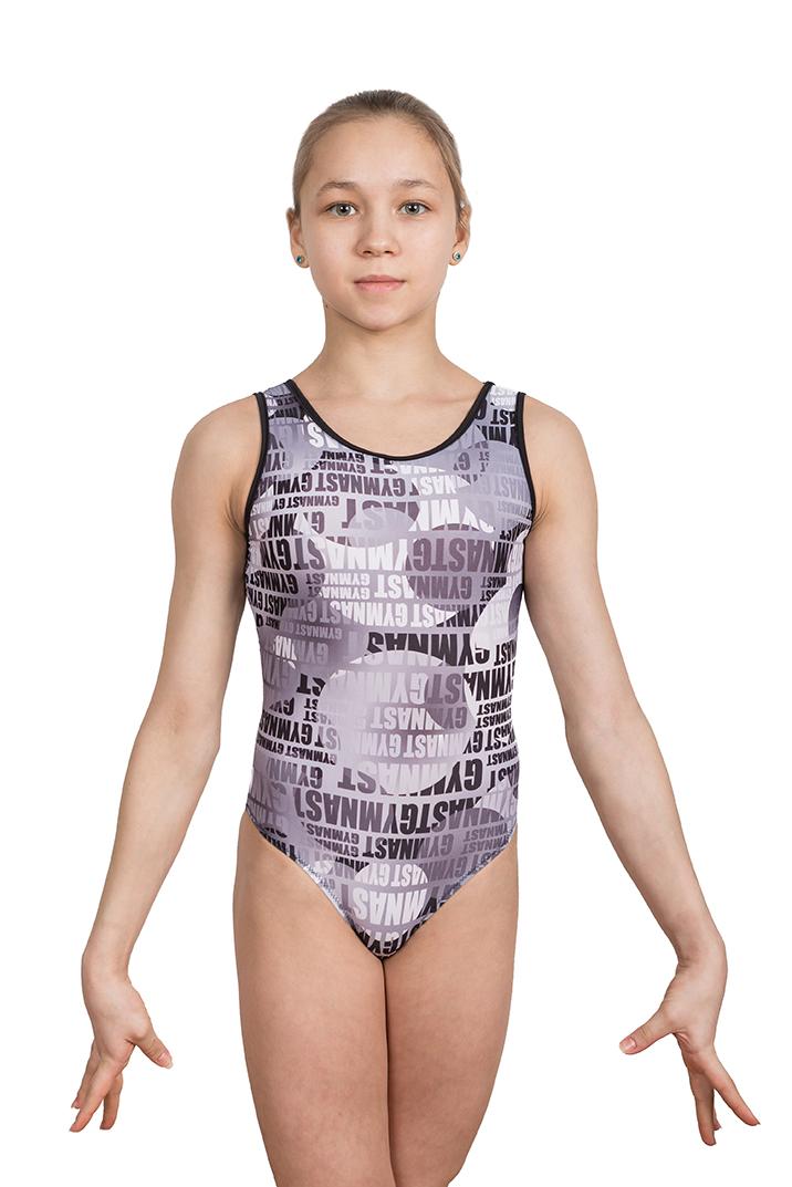 Купальник женский для спортивной гимнастики GK Sport 0191 гимнастика черно-белый без рукава