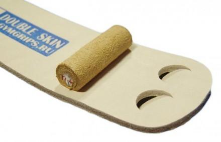 Гимнастические накладки мужские для работы на кольцах DOUBLE SKIN Ring кожаный валик бежевые