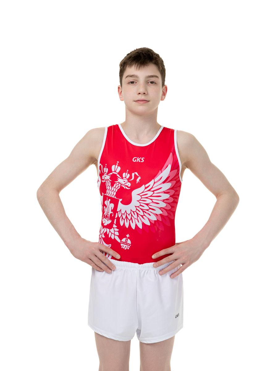 Купальник мужской для спортивной гимнастики GK Sport GK Sport 0201-3 Красный без рукава