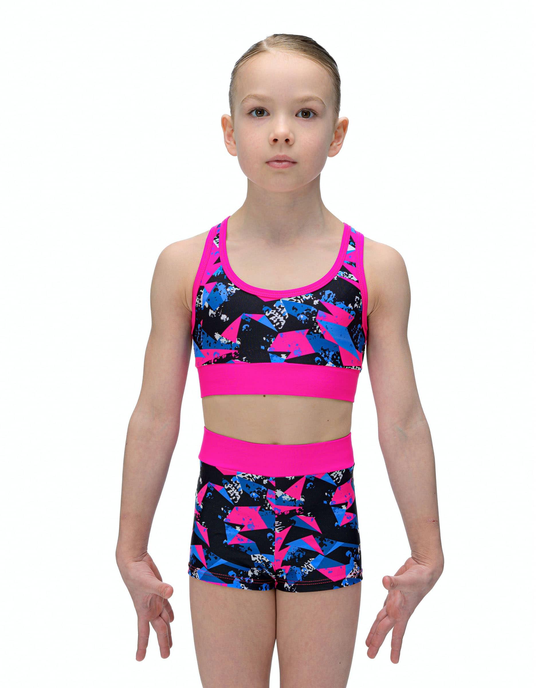 Комплект из шорт и топа для спортивной гимнастики GK Sport К198-1 мультиколор