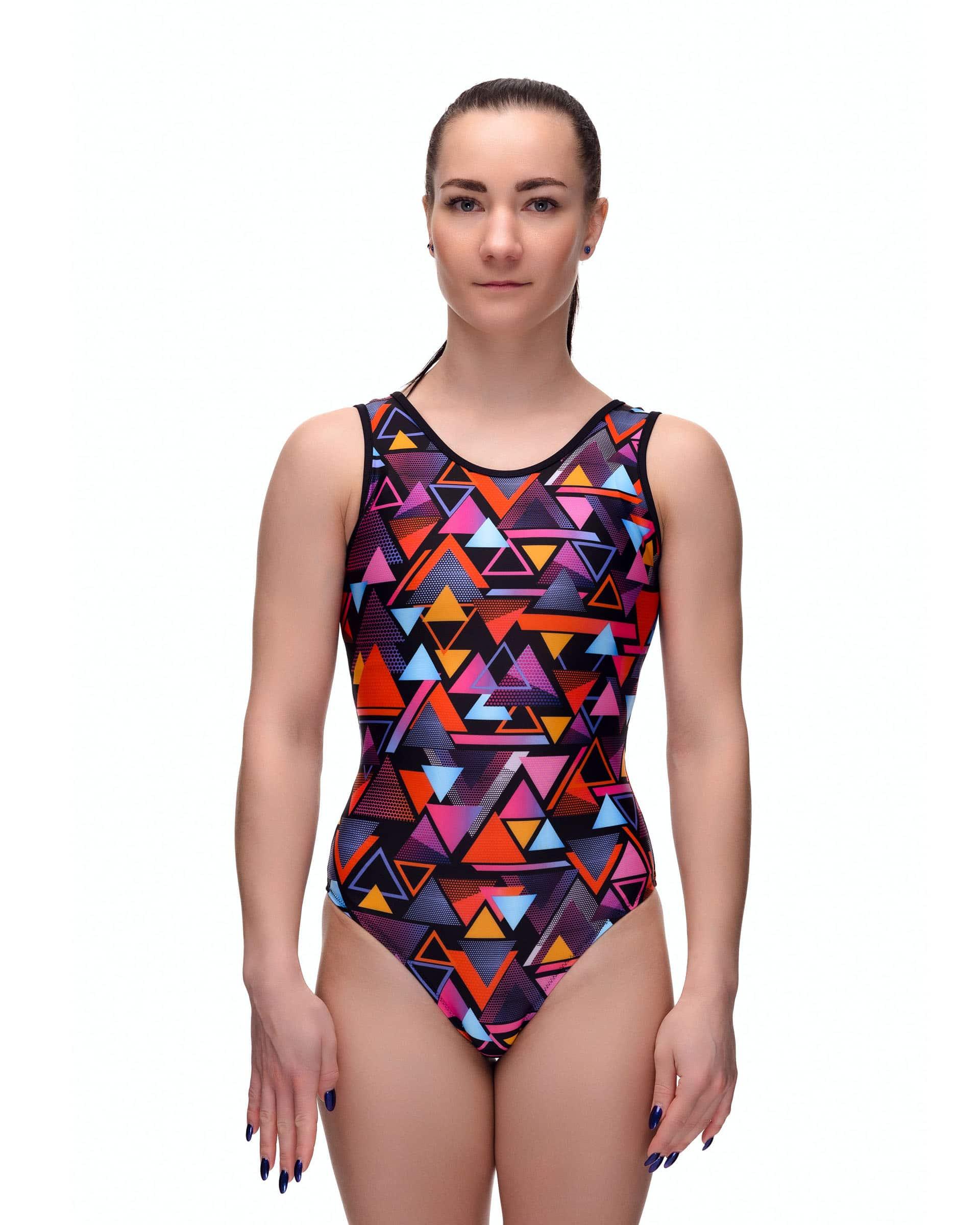 Купальник женский для спортивной гимнастики GK Sport 202-24 мультиколор без рукава