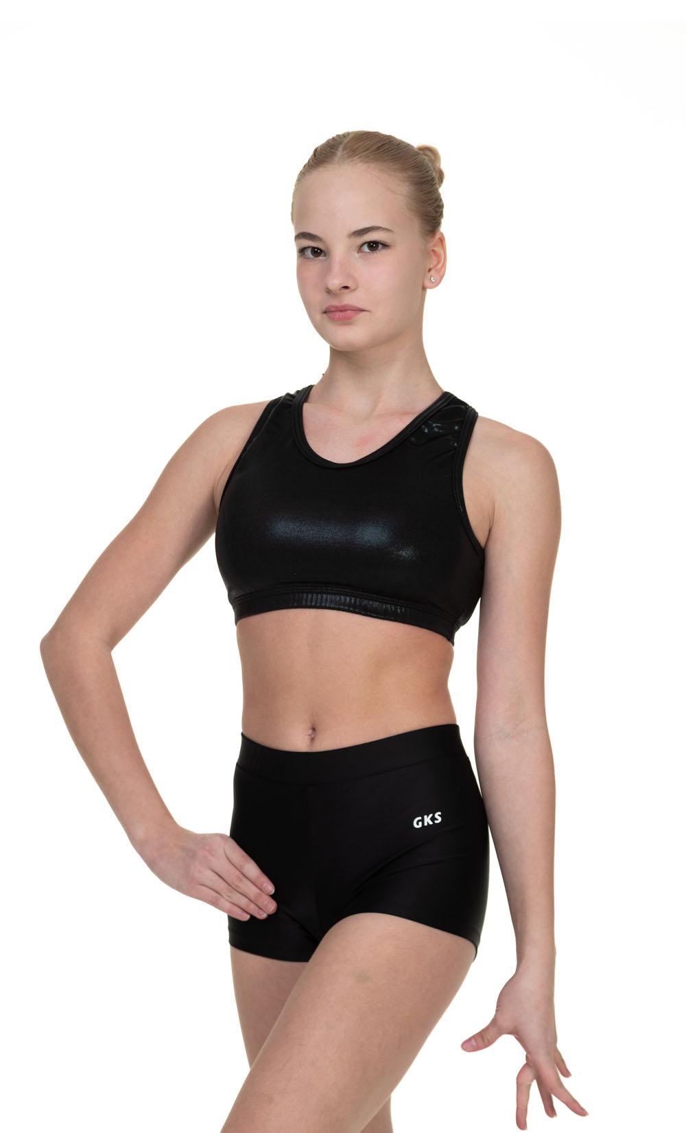 Шорты женгские для спортивной гимнастики GK Sport 6127-1 черные с поясом