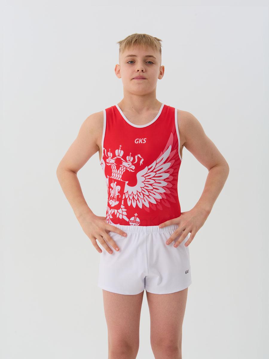 Купальник мужской для спортивной гимнастики GK Sport GK Sport 0201-3 Красный без рукава