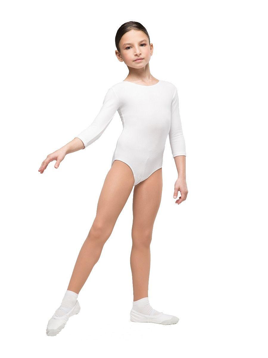 Купальник женский для спортивной гимнастики Korri Г23-301/Г2.3 белый с рукавом