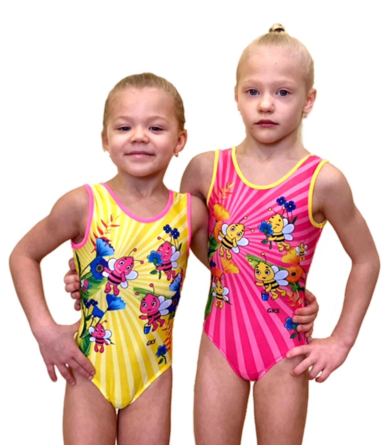 Купальник женский для спортивной гимнастики GK Sport 202-14 розовый без рукава