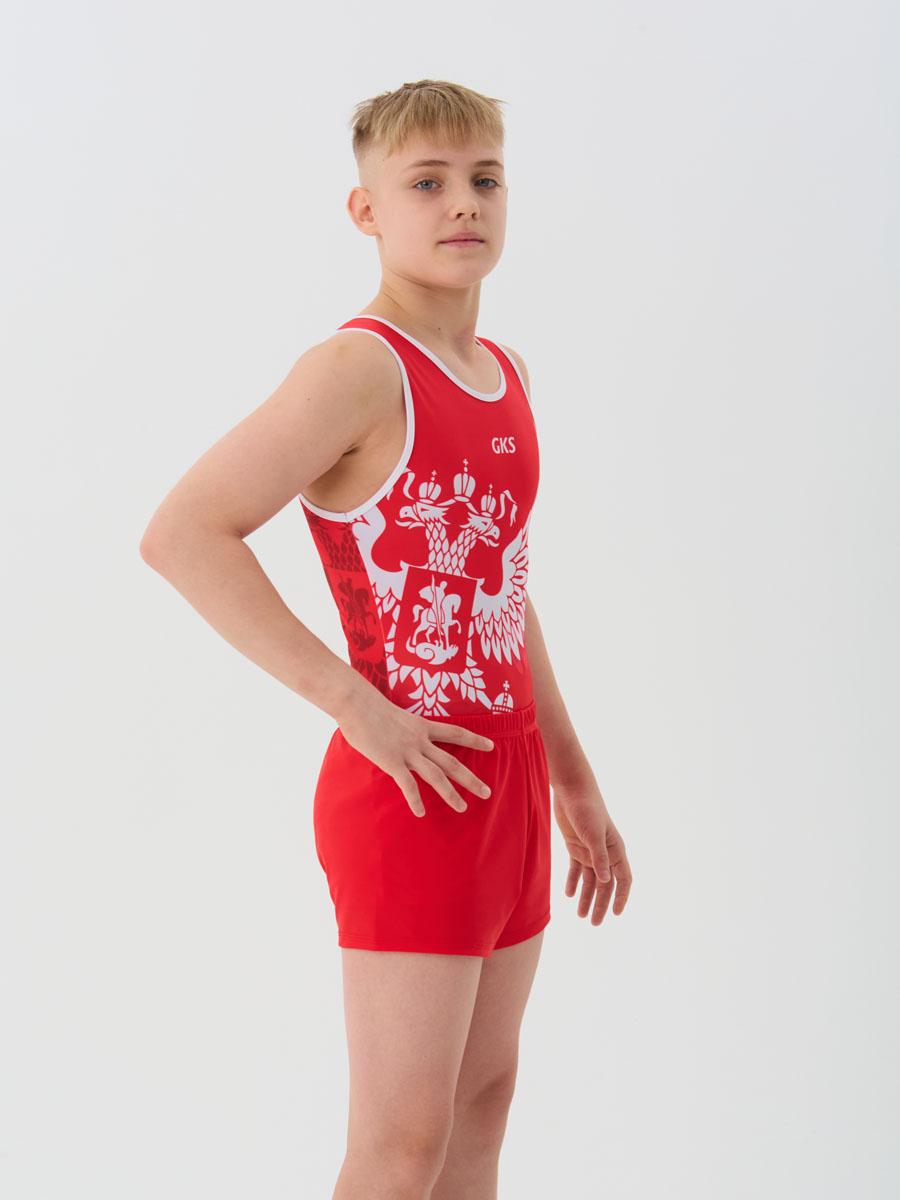 Купальник мужской для спортивной гимнастики GK Sport GK Sport 0201-3 Красный без рукава
