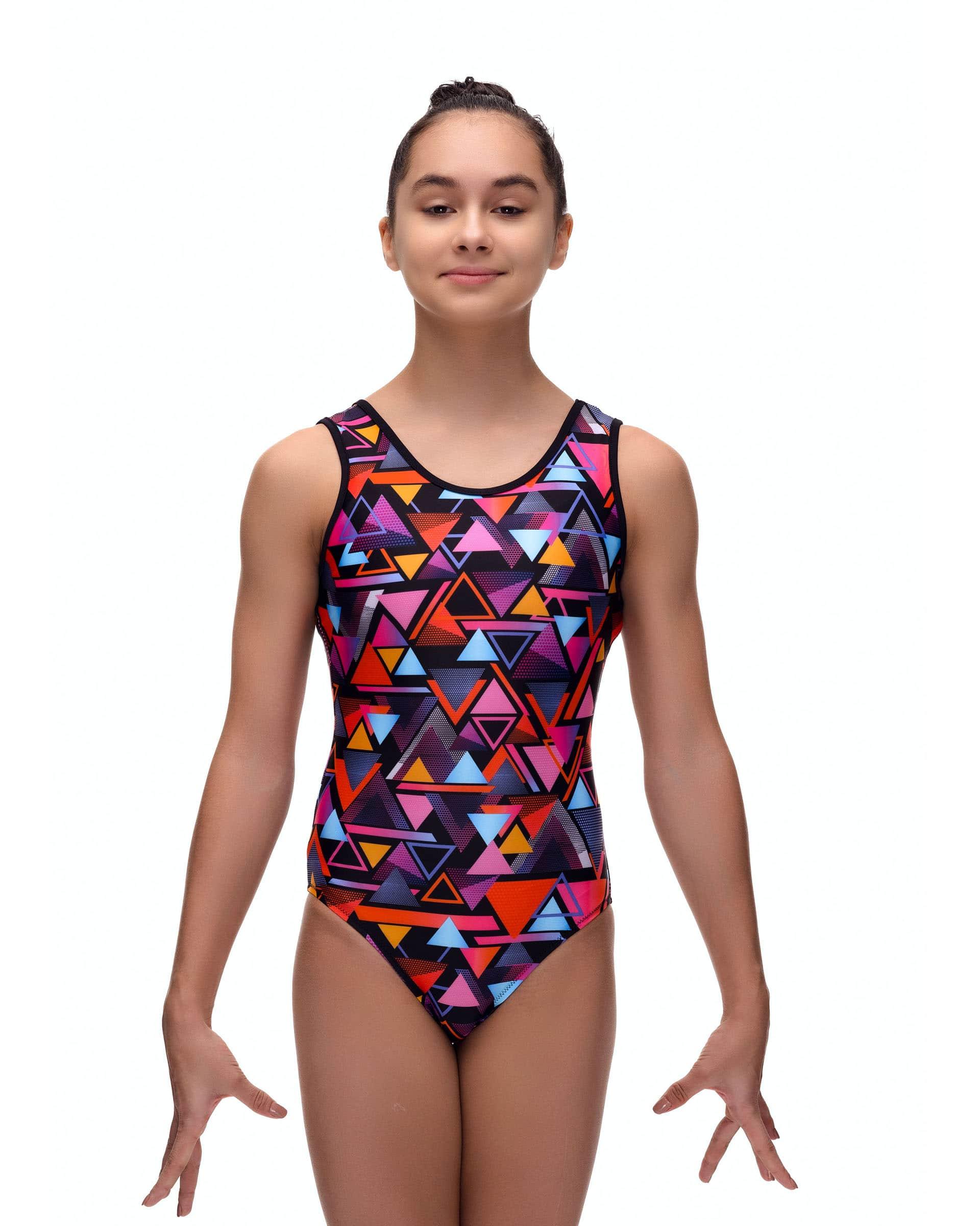 Купальник женский для спортивной гимнастики GK Sport 202-24 мультиколор без рукава